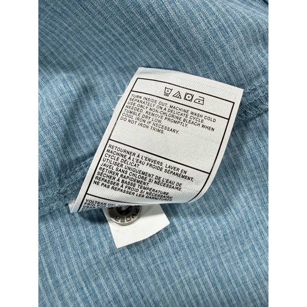 Spyder Mens Short Sleeve Button Down Shirt Blue Heathered Outdoor Active Top - Picture 6 of 12